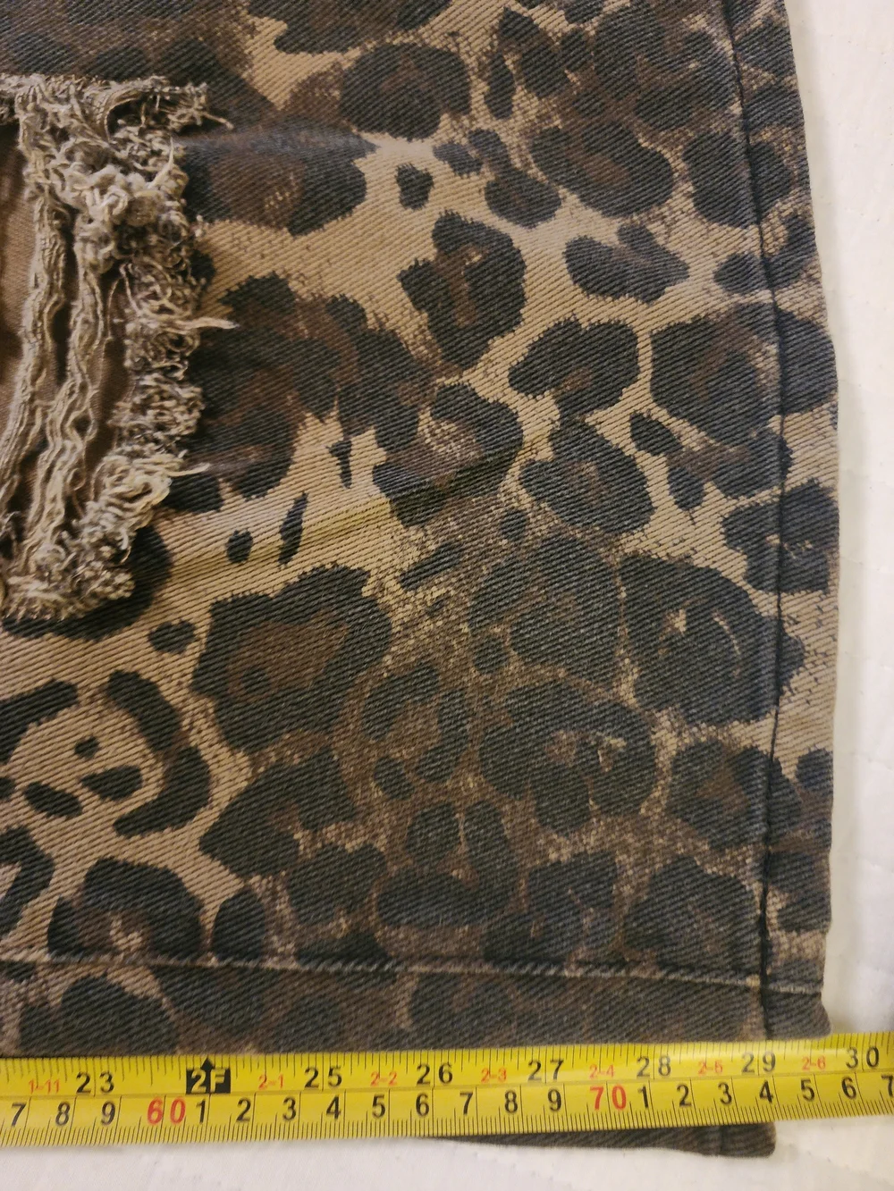 Leopard Print Distressed Wide Leg Jeans - Brown/Black - Picture 7 of 7